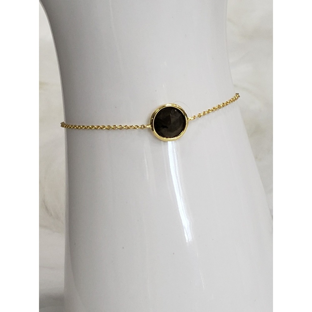 NEW Gorjana Olivia Bracelet Gold Tone Adjustable Labradorite Gemstone